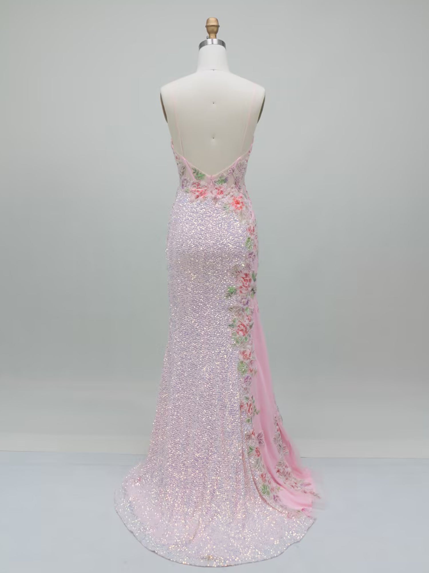 PinkSpaghettiStrapsSequinFloralAppliqueLongPromDress_2.jpg