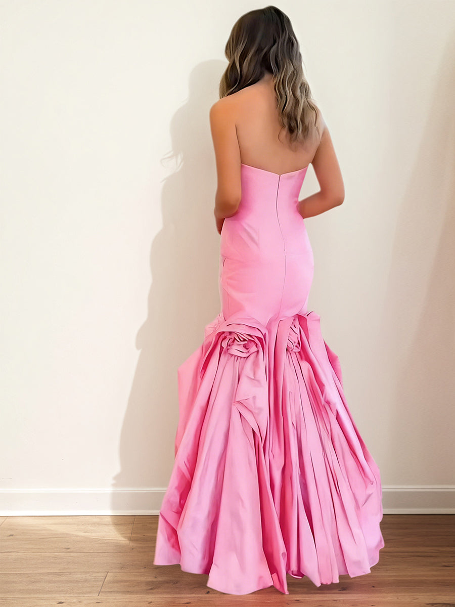 PinkStraplessSatin3DRosetteMermaidLongPromDress_1.jpg