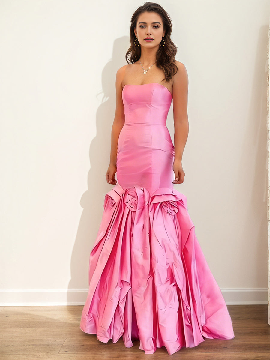 PinkStraplessSatin3DRosetteMermaidLongPromDress_2.jpg