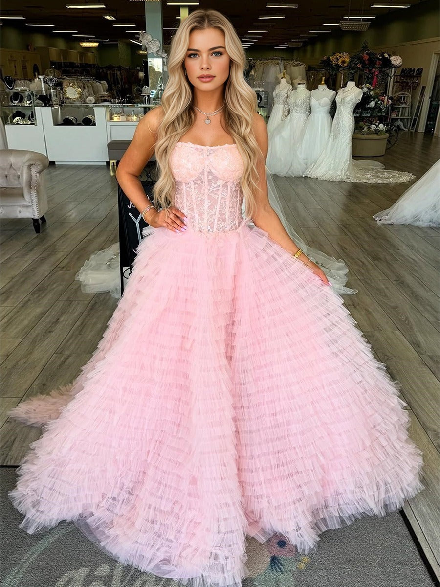 PinkStraplessVoluminousRuffledTulleCorsetPromDress_2.jpg