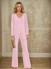 Chiffon Mother of the Bride Pantsuits with Jacket