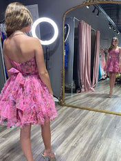 Pink Sweetheart A-Line Short Tulle Homecoming Dress