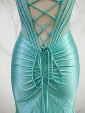 Playful Ice Blue Glitter Corset Short Homecoming Dresses Mini Dress