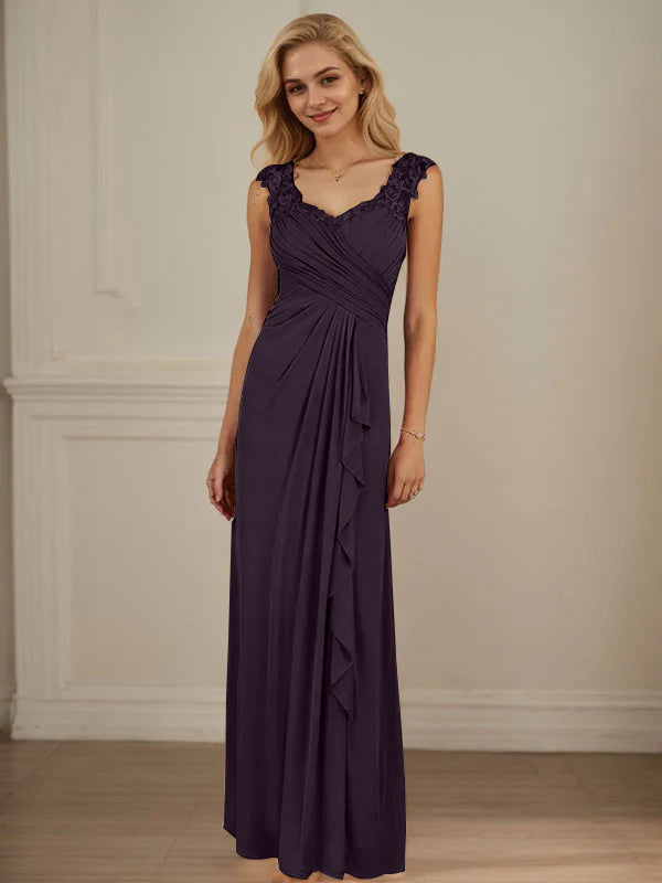 Champagne A-Line Sweetheart Neckline Pleated Mesh Dress