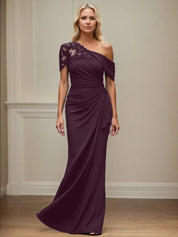 Trumpet/Mermaid Asymmetrical Mother of the Bride Dress with Appliques