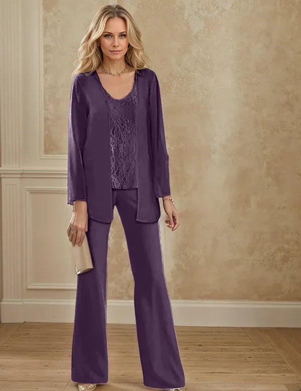 Chiffon Mother of the Bride Pantsuits with Jacket