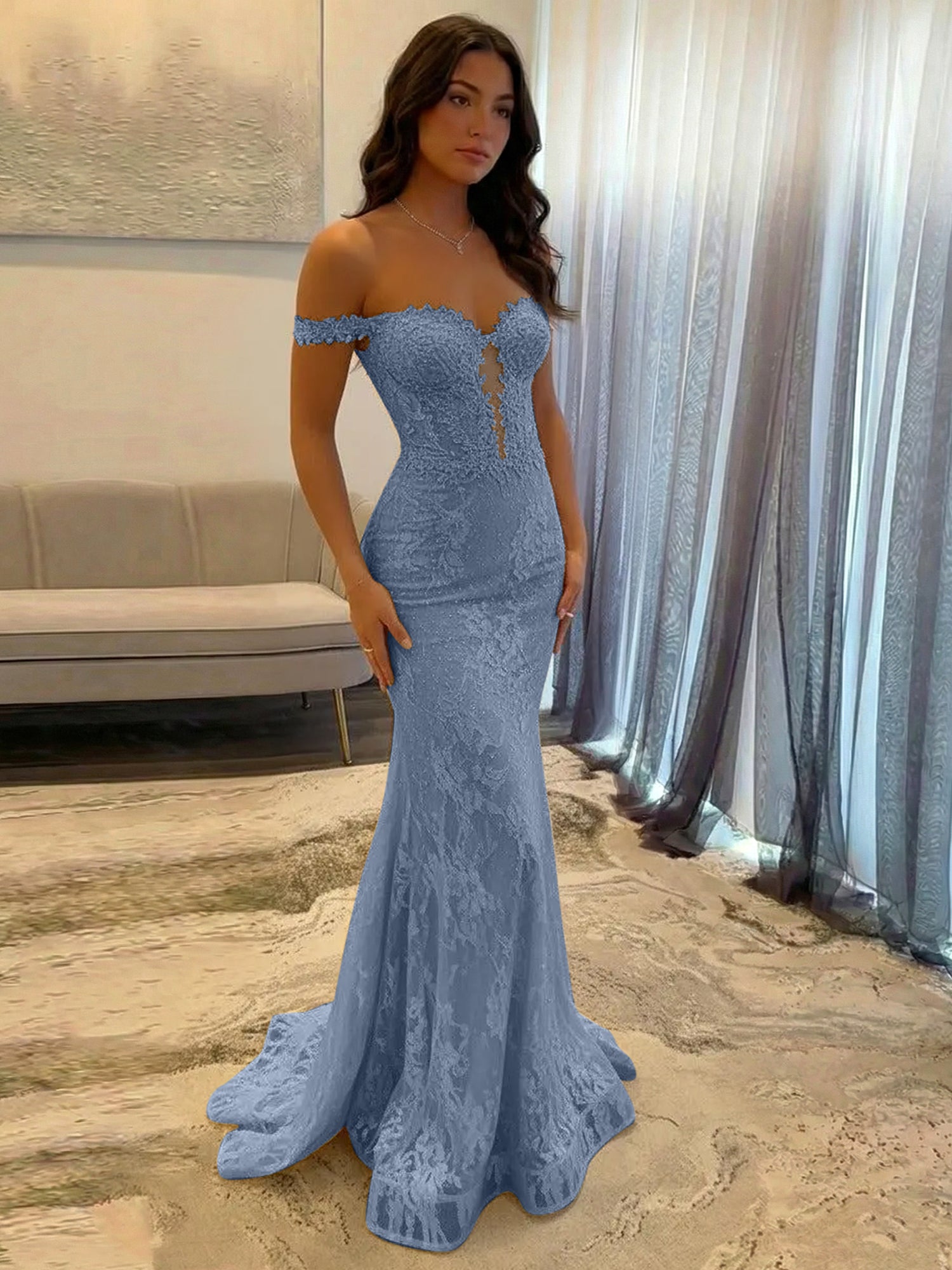 Sparkly Off the Shoulder Mermaid Corset Long Prom Dress