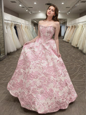 Prom Dresses 3D Floral Strapless Evening Party Dresses with Bead