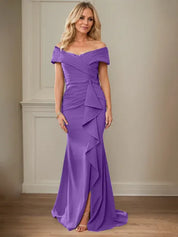 Sheath/Column V-Neck Illusion Floor-Length Lace Chiffon Mother of the Bride Dress With Pleated Sequins