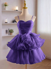 A-Line Ruffles Tiered Short Homecoming Dress