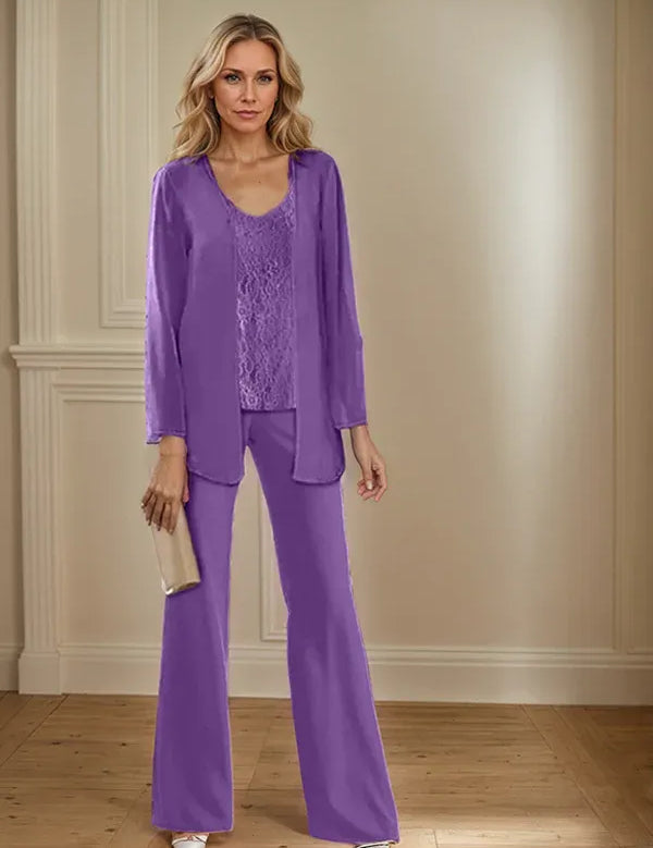 Chiffon Mother of the Bride Pantsuits with Jacket