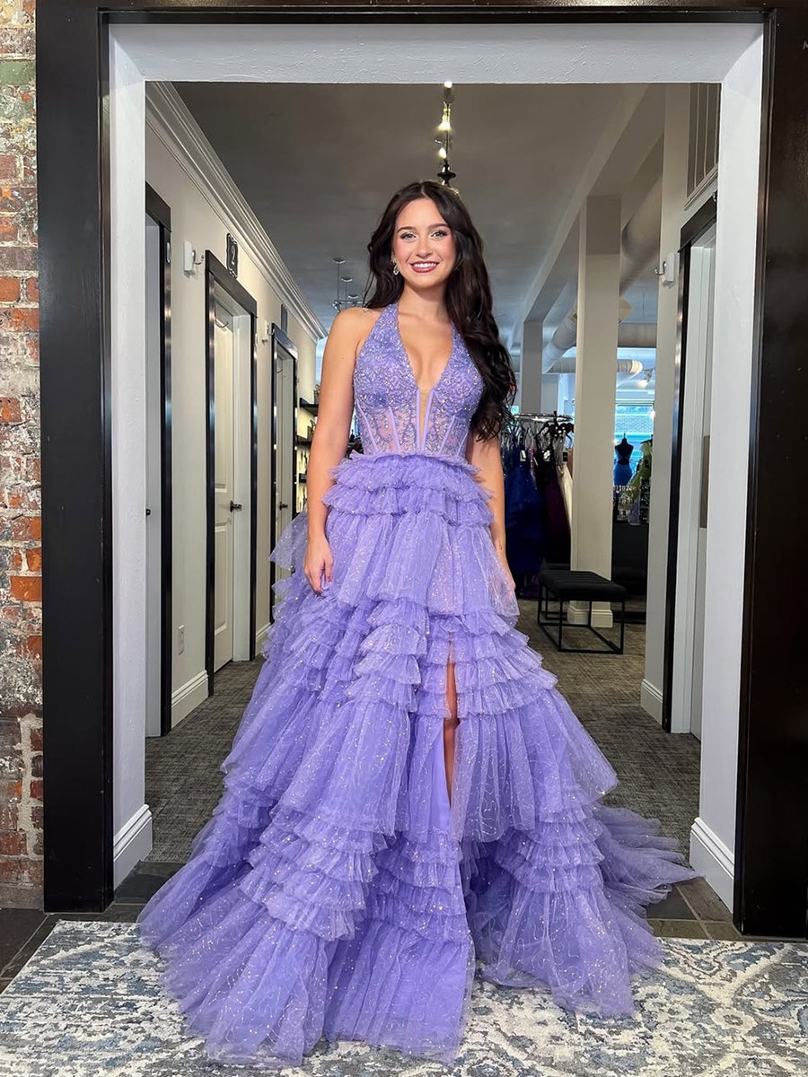 PurpleGlitterBeadedCorsetTieredRufflesTulleHalterPromDress_4.jpg