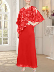 Robe longue en maille pailletée avec corsage asymétrique fantaisie superposé 