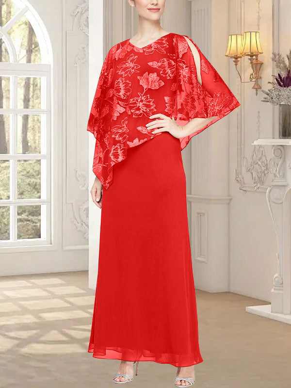 Robe longue en maille pailletée avec corsage asymétrique fantaisie superposé 