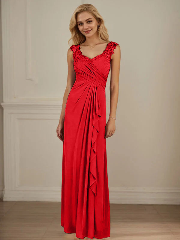 Champagne A-Line Sweetheart Neckline Pleated Mesh Dress