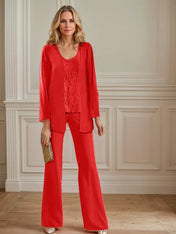 Chiffon Mother of the Bride Pantsuits with Jacket