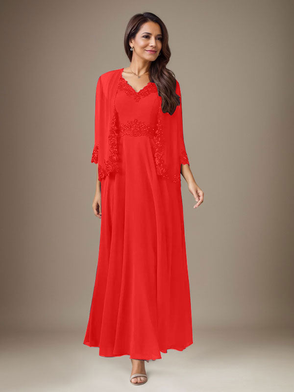 Plum A-Line Sequins Chiffon Dress