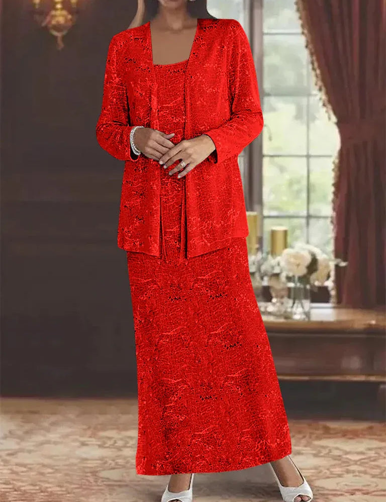 Chiffon Mother of the Bride Dresses with Sequins & Jacket