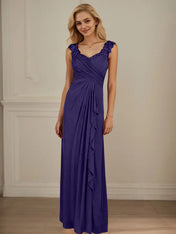 Champagne A-Line Sweetheart Neckline Pleated Mesh Dress