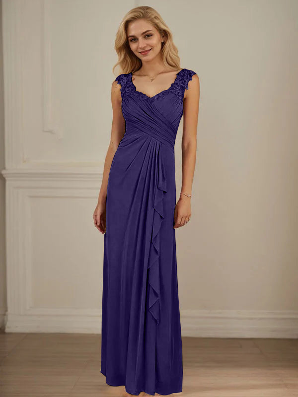 Champagne A-Line Sweetheart Neckline Pleated Mesh Dress