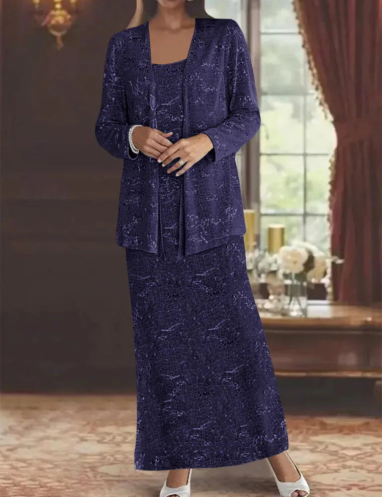 Chiffon Mother of the Bride Dresses with Sequins & Jacket