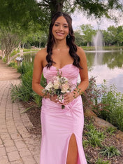 Romantic Soft Pink Cowl Neck Corset Satin Prom Dress