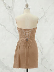 Strapless Sweetheart Draped Mini Homecoming Dress