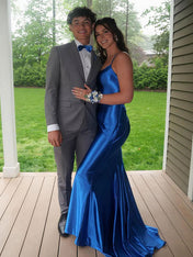 Pink Mermaid Sweetheart Spaghetti Strap Long Prom Dress