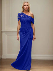 Trumpet/Mermaid Asymmetrical Mother of the Bride Dress with Appliques