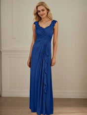 Champagne A-Line Sweetheart Neckline Pleated Mesh Dress