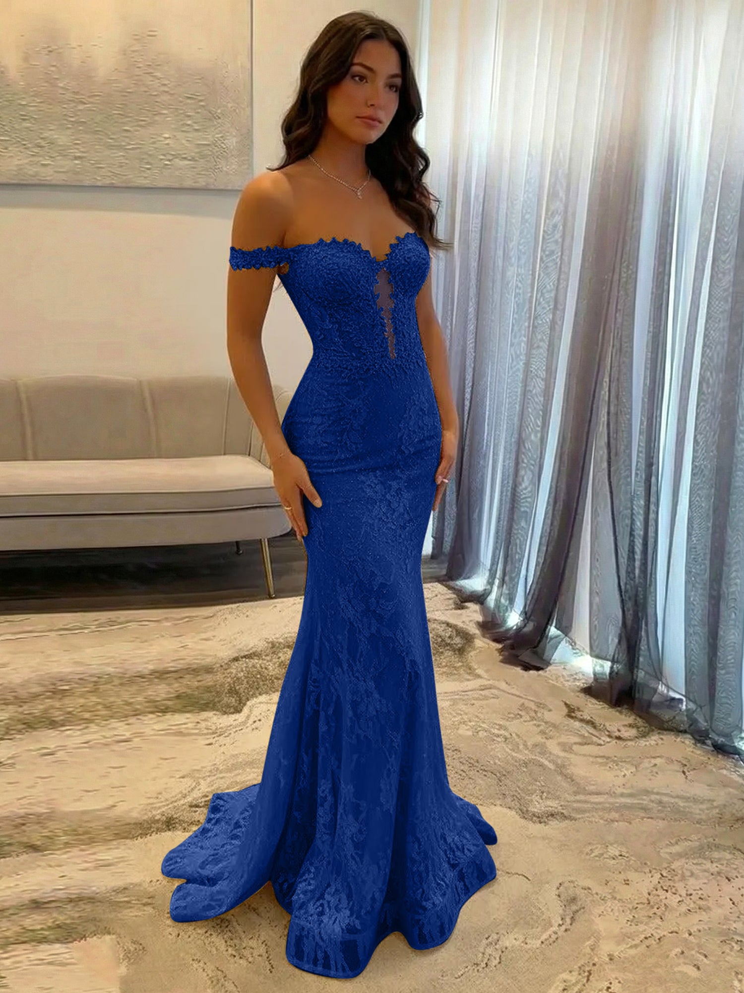 Sparkly Off the Shoulder Mermaid Corset Long Prom Dress