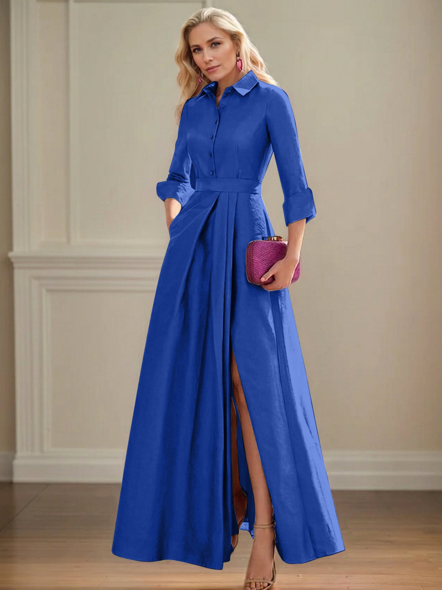 4 Sleeves Floor Length Mother of the Bride Dresses
