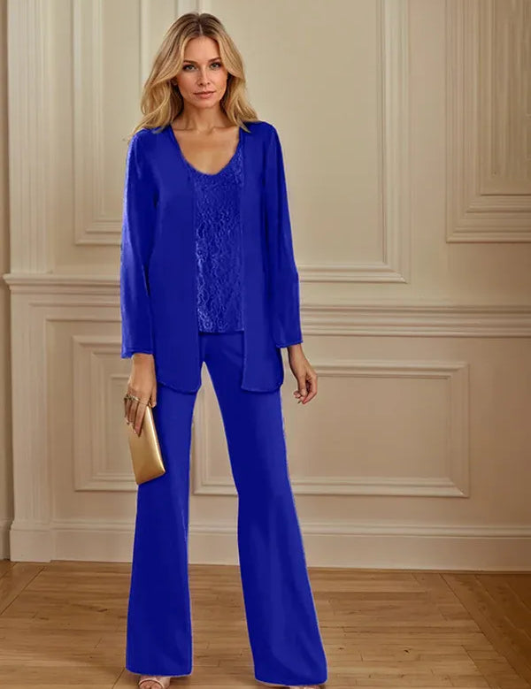 Chiffon Mother of the Bride Pantsuits with Jacket