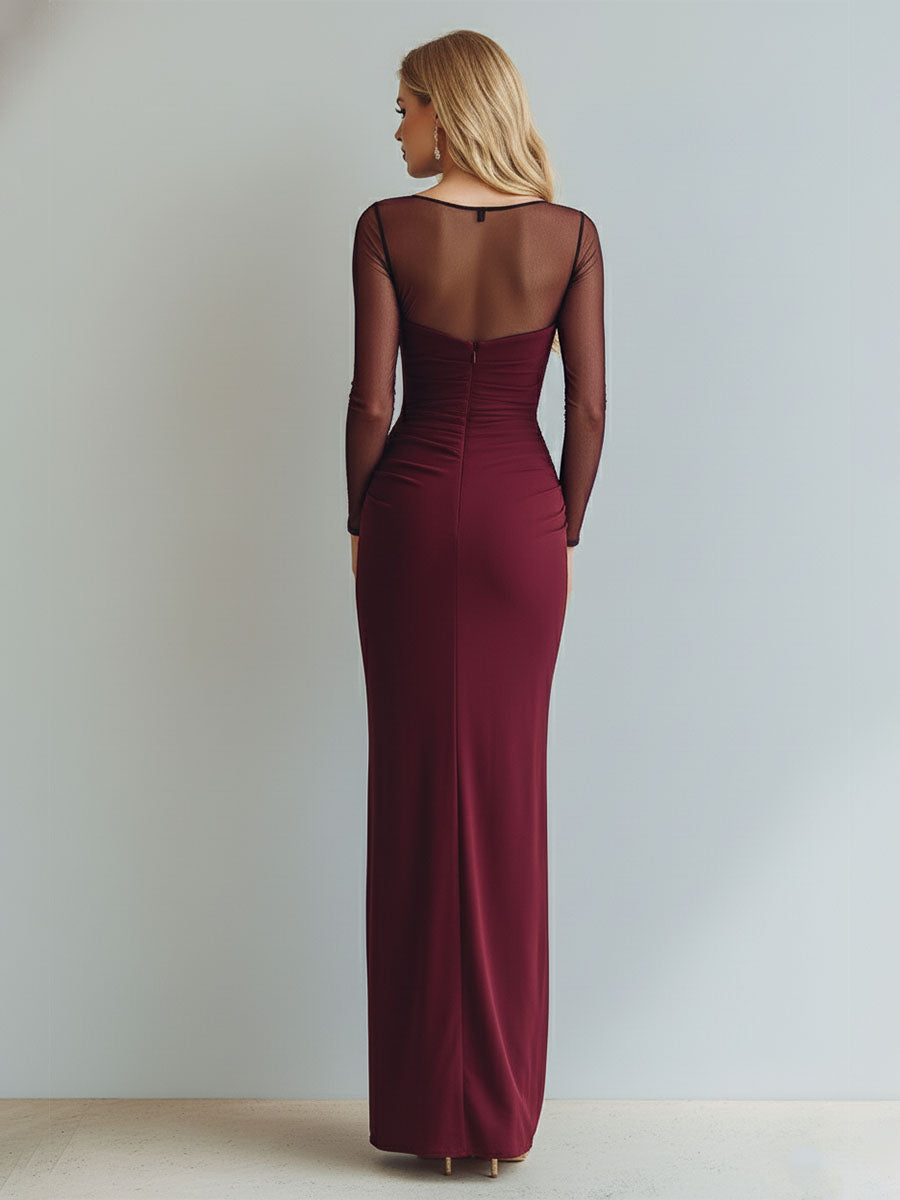 RuchedMermaidIllusionNeckLongFormalDresswithSilt_4.jpg