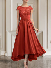A-line Scoop Floor-Length Lace Chiffon Mother of the Bride Dress With Sequins