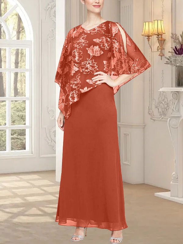 Robe longue en maille pailletée avec corsage asymétrique fantaisie superposé 
