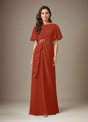 Dark Navy Sheath Beaded Chiffon Dress