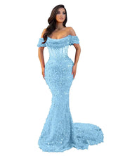 Trumpet/Mermaid Off The Shoulder Sequin Long Prom Dress