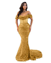 Trumpet/Mermaid Off The Shoulder Sequin Long Prom Dress