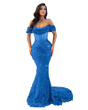 Trumpet/Mermaid Off The Shoulder Sequin Long Prom Dress