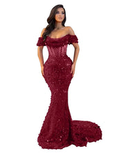 Trumpet/Mermaid Off The Shoulder Sequin Long Prom Dress
