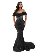 Trumpet/Mermaid Off The Shoulder Sequin Long Prom Dress