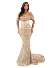 Trumpet/Mermaid Off The Shoulder Sequin Long Prom Dress