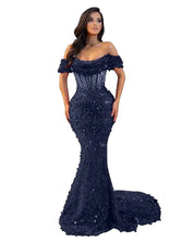 Trumpet/Mermaid Off The Shoulder Sequin Long Prom Dress