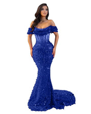 Trumpet/Mermaid Off The Shoulder Sequin Long Prom Dress