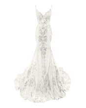 Trumpet/Mermaid Spaghetti Straps Sparkly Sequin Lace Applique Long Prom Dress