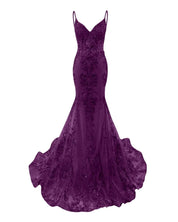 Trumpet/Mermaid Spaghetti Straps Sparkly Sequin Lace Applique Long Prom Dress