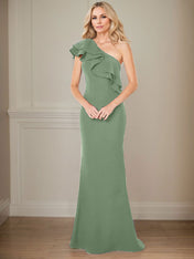 Dreamylily A-line One Shoulder Floor-Length Chiffon Mother of the Bride Dress With Ruffles Dreamylily A-line One Shoulder Floor-Length Chiffon Mother of the Bride Dress With Ruffles