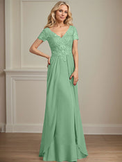 Separates Jumpsuit/Pantsuit Scoop Floor-Length Chiffon Mother of the Bride Dress With Sequins Beading