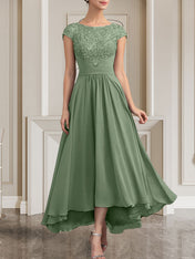 A-line Scoop Floor-Length Lace Chiffon Mother of the Bride Dress With Sequins